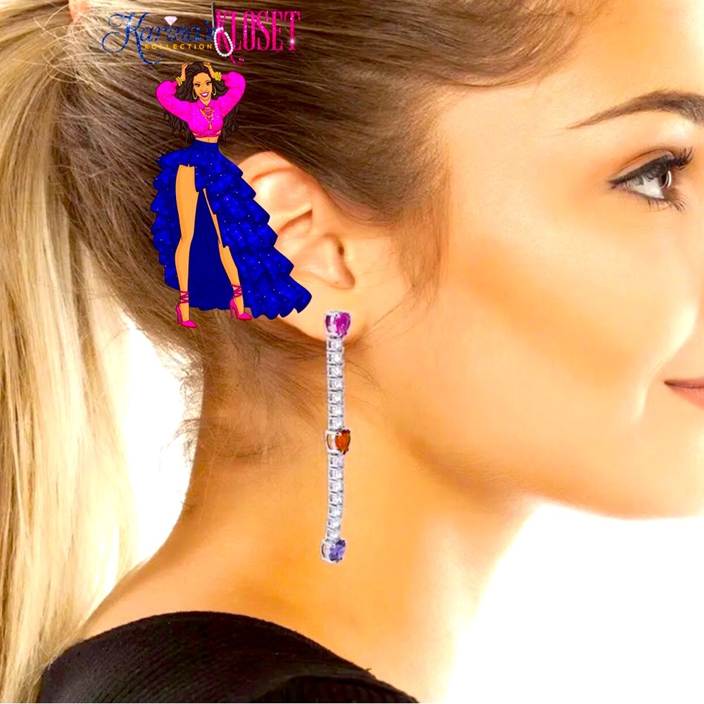 Kurt Geiger London Heart Linears Earrings, NEW & Authentic 🎀